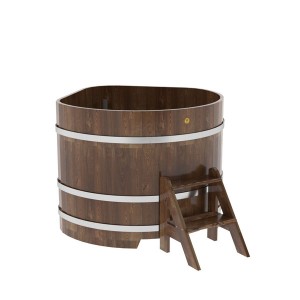Купель для бани Bentwood угловая, 1,19х1,19х1 м из сращенных ламелей мореной лиственницы