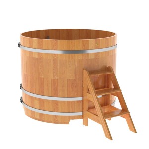 Купель для бани Bentwood круглая, d=1.50x1.2 м из сращенных ламелей лиственницы