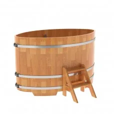Купель для бани Bentwood овальная, 1,12х1,83х1,1 из сращенных ламелей лиственницы натуральной