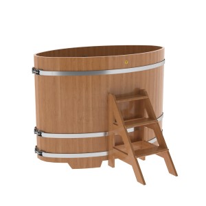 Купель для бани Bentwood овальная, 0,95х1,60х1,2 из дуба натурального