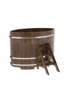 Купель для бани Bentwood овальная, 1,08х1,75х1,2 м из сращенных ламелей лиственницы мореной