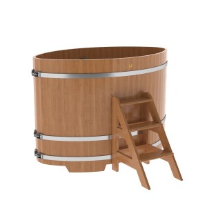 Купель для бани Bentwood овальная, 1,02х1,68х1,2 из дуба натурального