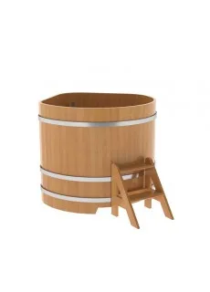 Купель для бани Bentwood угловая, 1,19х1,19х1,1 м из лиственницы натуральной премиум