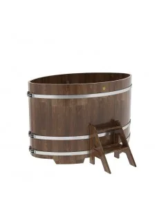 Купель для бани Bentwood овальная, 1,02х1,68х1,1 м из сращенных ламелей лиственницы мореной