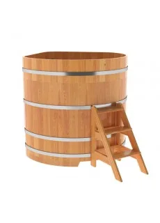Купель для бани Bentwood угловая, 1,37х1,37х1,4 м из сращенных ламелей лиственницы