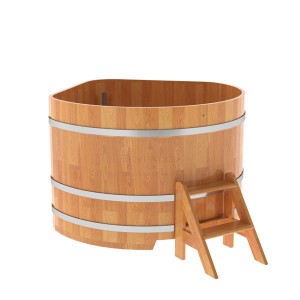 Купель для бани Bentwood угловая, 1,37х1,37х1 м из сращенных ламелей лиственницы