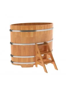 Купель для бани Bentwood овальная, 1,02х1,68х1,4 м из сращенных ламелей лиственницы натуральной