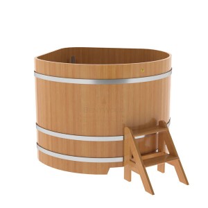 Купель для бани Bentwood угловая, 1,37х1,37х1.1 м из лиственницы натуральной премиум