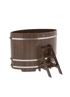 Купель для бани Bentwood овальная, 1,08х1,75х1,2 м из дуба мореного