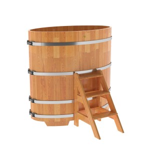 Купель для бани Bentwood овальная, 0,76х1,16х1,4 м из сращенных ламелей лиственницы
