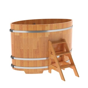 Купель для бани Bentwood овальная, 1,12х1,83х1,2 из сращенных ламелей лиственницы натуральной