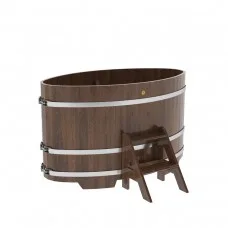 Купель для бани Bentwood овальная, 0,95х1,60х1,0 из дуба мореного