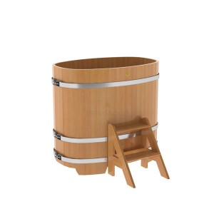 Купель для бани Bentwood овальная, 0,76х1,16х1.1 м из лиственницы натуральной премиум
