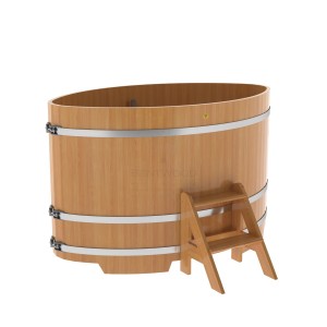 Купель для бани Bentwood овальная, 1,08х1,75х1,1 из лиственницы натуральной премиум