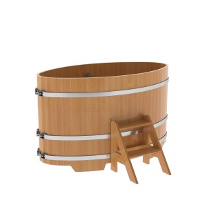 Купель для бани Bentwood овальная, 0,95х1,60х1,0 из лиственницы натуральной премиум