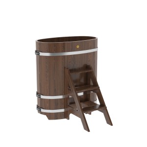 Купель для бани Bentwood овальная, 0,59х1,06х1,2 из дуба мореного