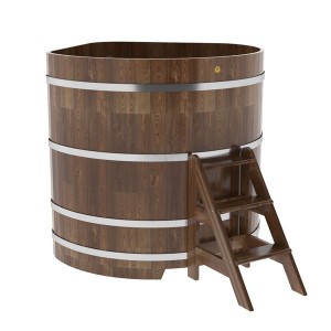 Купель для бани Bentwood угловая, 1,37х1,37х1.4 м из сращенных ламелей мореной лиственницы