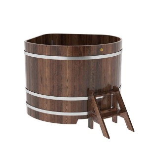 Купель для бани Bentwood угловая, 1,37х1,37х1.1 м из лиственницы мореной премиум