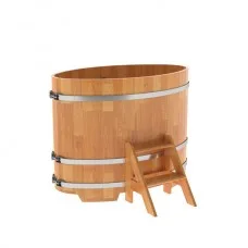 Купель для бани Bentwood овальная, 0,80х1,42х1.1 м из сращенных ламелей лиственницы