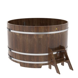 Купель для бани Bentwood круглая, d=2.0x1.1 м из сращенных ламелей мореной лиственницы