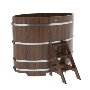 Купель для бани Bentwood овальная, 1,08х1,75х1,4 из дуба мореного
