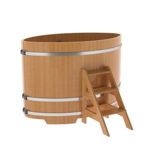 Купель для бани Bentwood овальная, 1,08х1,75х1,2 из лиственницы натуральной премиум