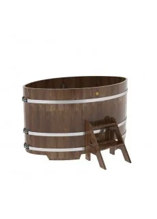 Купель для бани Bentwood овальная, 1,08х1,75х1,0 м из сращенных ламелей лиственницы мореной