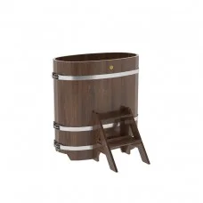 Купель для бани Bentwood овальная, 0,59х1,06х1,1 из дуба мореного