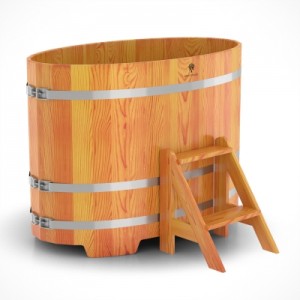 Купель для бани Bentwood овальная, 0,80х1,42х1 м из лиственницы натуральной премиум