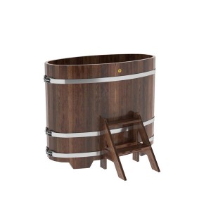Купель для бани Bentwood овальная, 0,69х1,31х1.1 м из лиственницы мореной премиум