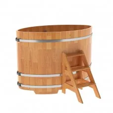 Купель для бани Bentwood овальная, 1,08х1,75х1,2 из сращенных ламелей лиственницы натуральной