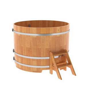 Купель для бани Bentwood круглая, d=1.50x1.1 м из сращенных ламелей лиственницы