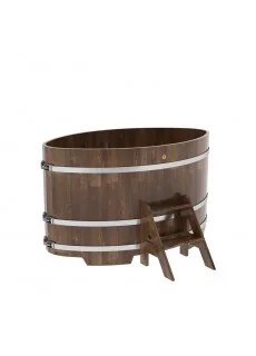 Купель для бани Bentwood овальная, 1,02х1,68х1,0 м из сращенных ламелей лиственницы мореной
