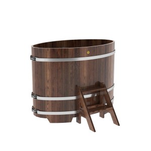 Купель для бани Bentwood овальная, 0,80х1,42х1.1 м из лиственницы мореной премиум