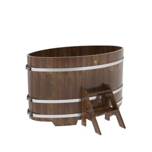 Купель для бани Bentwood овальная, 0,95х1,60х1,0 из сращенных ламелей лиственницы мореной