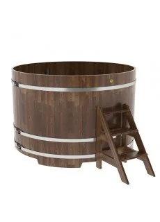 Купель для бани Bentwood круглая, d=1.80x1.2 м из сращенных ламелей мореной лиственницы