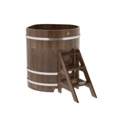 Купель для бани Bentwood угловая, 1,03х1,03х1.2 м из сращенных ламелей мореной лиственницы