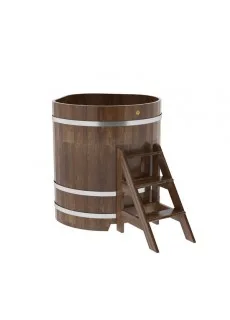 Купель для бани Bentwood угловая, 1,03х1,03х1,2 м из сращенных ламелей мореной лиственницы