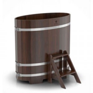 Купель для бани Bentwood овальная, 0,69х1,31х1.2 м из дуба мореного