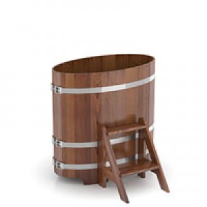 Купель для бани Bentwood овальная, 0,59х1,06х1 м из лиственницы мореной премиум