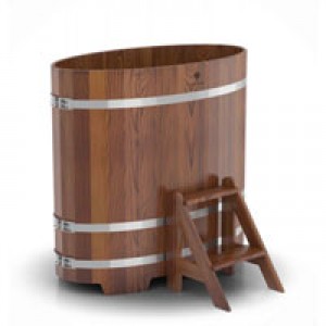 Купель для бани Bentwood овальная, 0,69х1,31х1.2 м из лиственницы мореной премиум