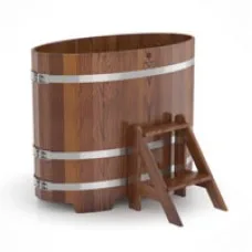 Купель для бани Bentwood овальная, 0,69х1,31х1 м из лиственницы мореной премиум