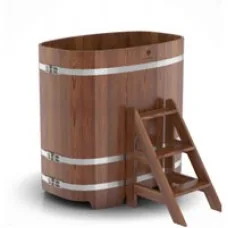 Купель для бани Bentwood овальная, 0,76х1,16х1.2 м из лиственницы мореной премиум