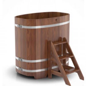 Купель для бани Bentwood овальная, 0,76х1,16х1.2 м из лиственницы мореной премиум