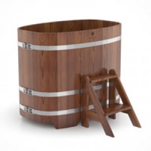 Купель для бани Bentwood овальная, 0,76х1,16х1 м из лиственницы мореной премиум