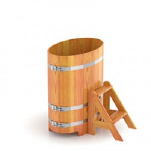 Купель для бани Bentwood овальная, 0,59х1,06х1 м из лиственницы натуральной премиум