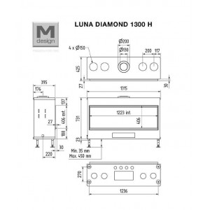 Топка M-Design Luna 1300 H Diamond+ (Луна 1300 Н  Даймонд+) Шамофлекс