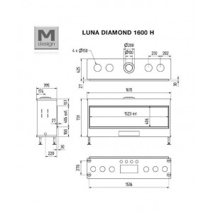 Топка Луна 1900 DH Даймонд газовая / Luna 1900 DH Diamond gas