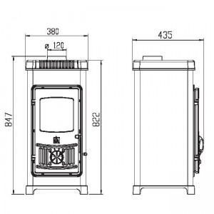 Отопительная печь Plamen Dora 8 N, черная