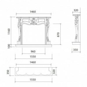 Мраморный портал для камина ArteVero Altea Carrara Light